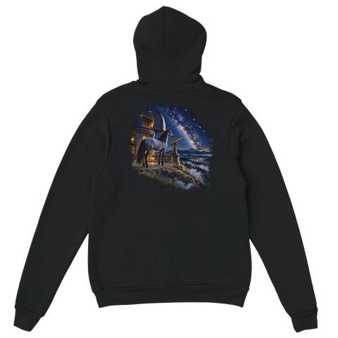Blauschimmel unter der Milchstraße – Hoodie mit Rückendruck