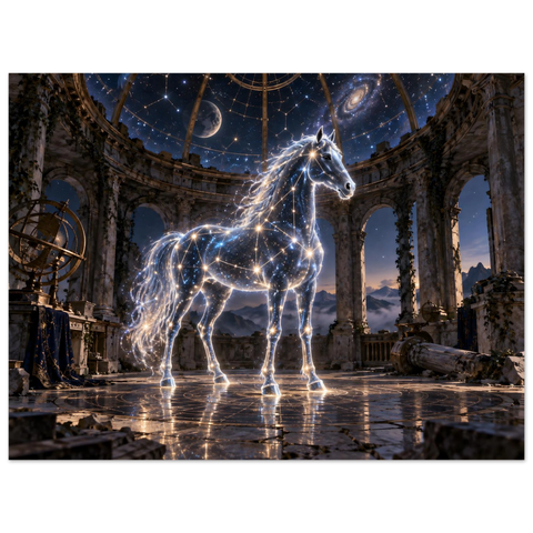 Sternbildpferd im Tempel – Forex-Bild 60×80 cm