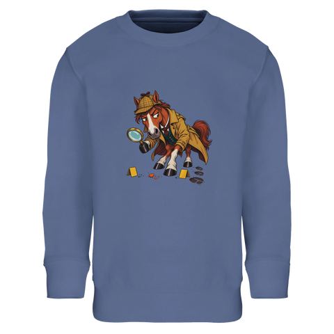 Detektiv-Pferd mit Lupe – Kinder-Pullover