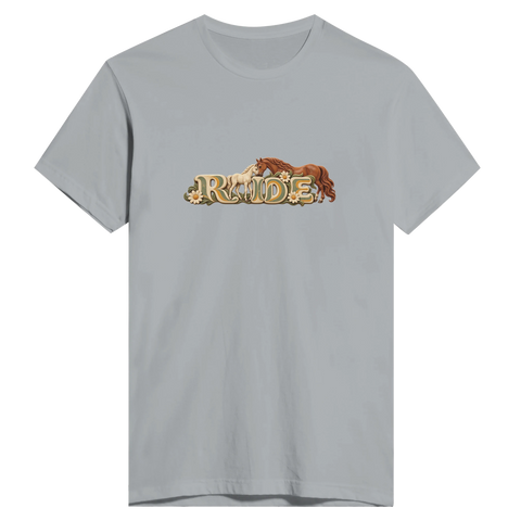 Ride – Stute und Fohlen im Blumenmeer – Herren-T-Shirt