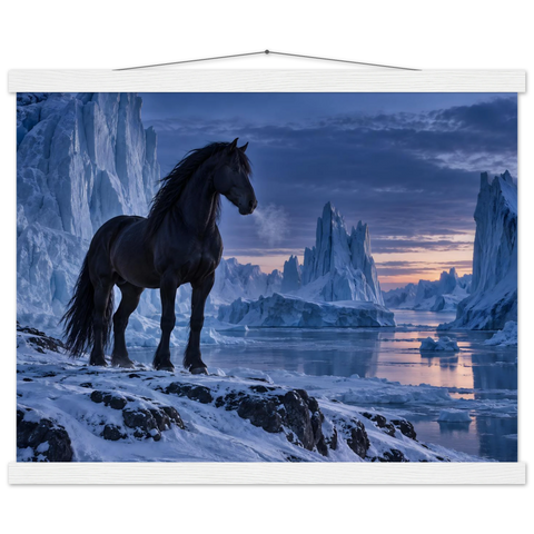 Rappe am Gletschersee – Poster mit Leisten 40×50 cm