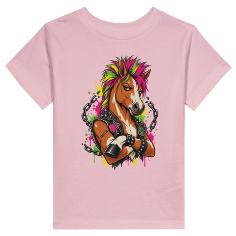Punk-Pferd mit Irokese – Kleinkind-T-Shirt