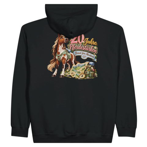 20 Jahre Pferdestärken – Zip-Hoodie mit Rückendruck