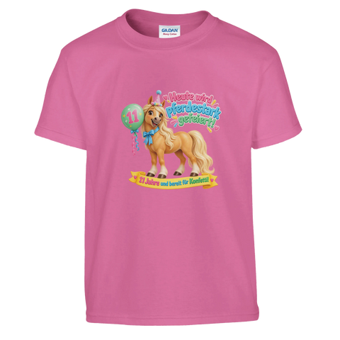 Heute wird pferdestark gefeiert! (11 Jahre) – Kinder-T-Shirt