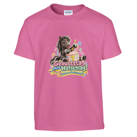 Geburtstag mit Hufschlag! (7 Jahre) – Kinder-T-Shirt