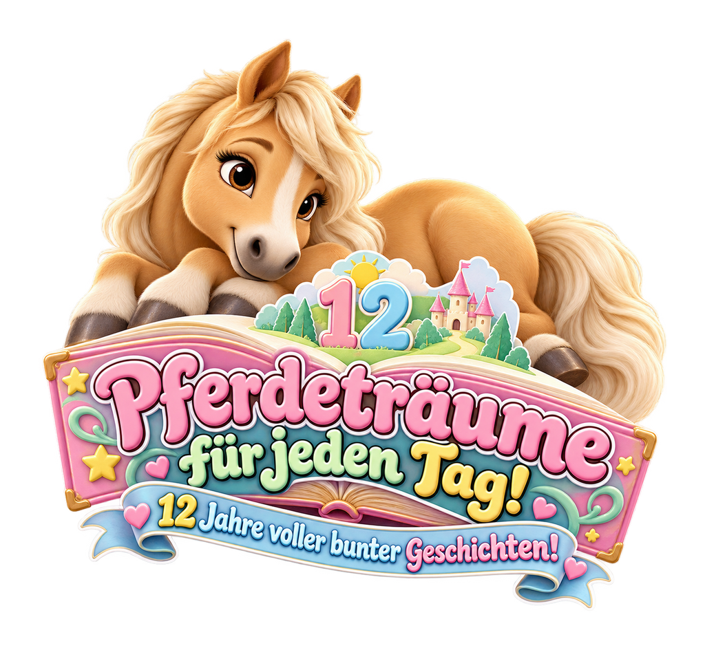 Motiv: Pferdeträume für jeden Tag! (12 Jahre) – Kinder-T-Shirt – KI-gestaltetes Pferdemotiv