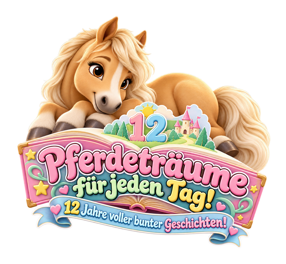 Motiv: Pferdeträume für jeden Tag! (12 Jahre) – Kinder-T-Shirt – KI-gestaltetes Pferdemotiv