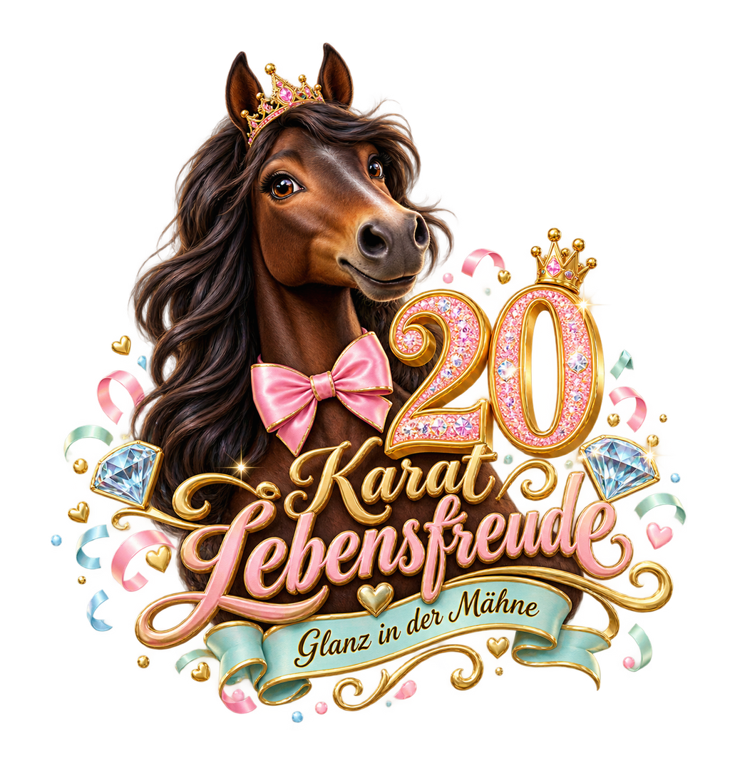 Motiv: 20 Karat Lebensfreude – Ripp-Tank-Top – KI-gestaltetes Pferdemotiv