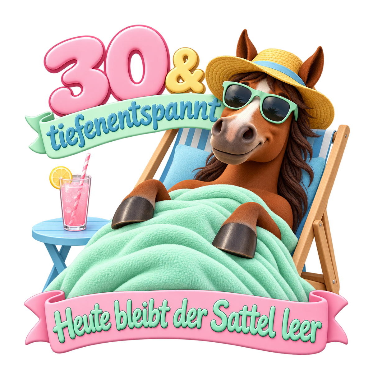 Motiv: 30 und tiefenentspannt – Herren-Tank-Top – KI-gestaltetes Pferdemotiv