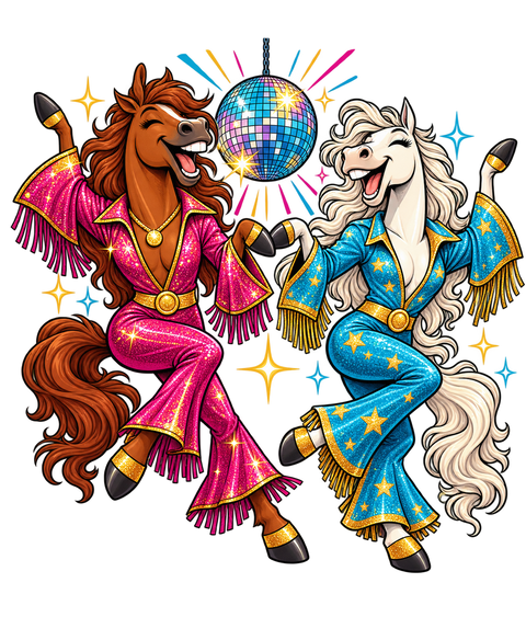 Disco-Pferde im Glitzeranzug – Kleinkind-T-Shirt