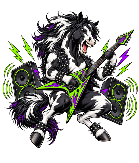 Heavy-Metal-Pferd mit Gitarre – Bio-T-Shirt Herren