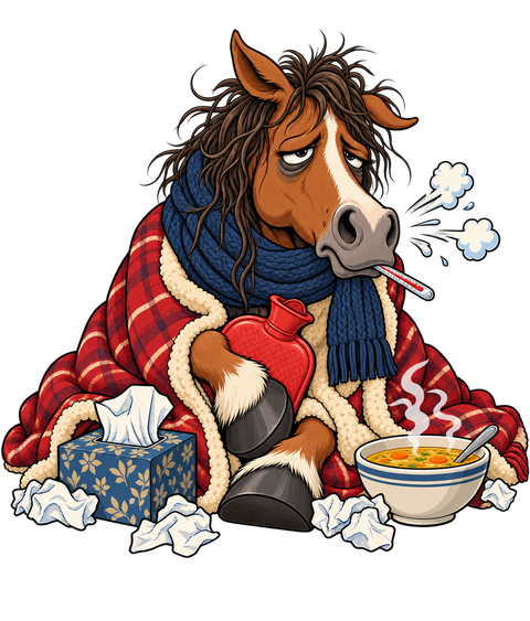 Erkältetes Pferd mit Suppe – Kinder-Pullover