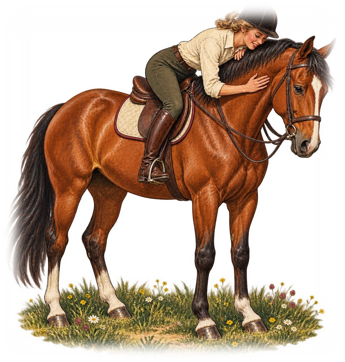 Motiv: Danke, mein Pferd – Poster – KI-gestaltetes Pferdemotiv