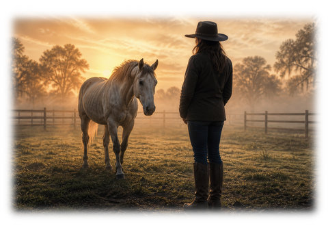 Seelenpferd im Morgenlicht – T-Shirt