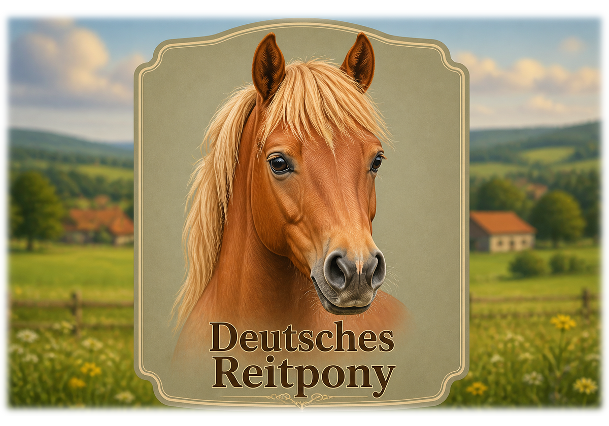 Motiv: Deutsches Pony – Hoodie – KI-gestaltetes Pferdemotiv