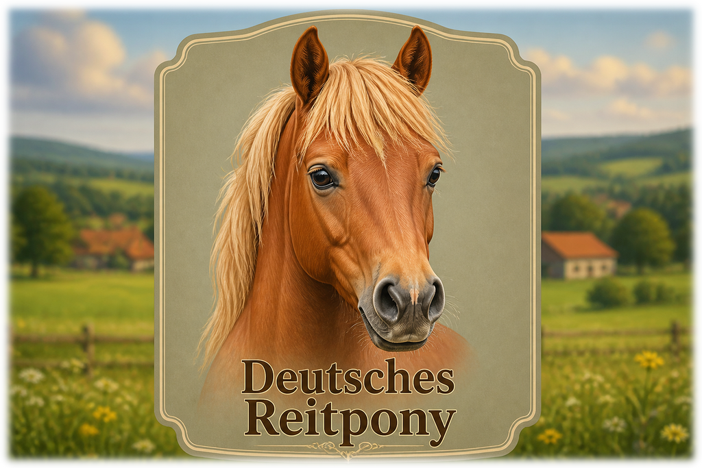 Motiv: Deutsches Pony – Hoodie – KI-gestaltetes Pferdemotiv