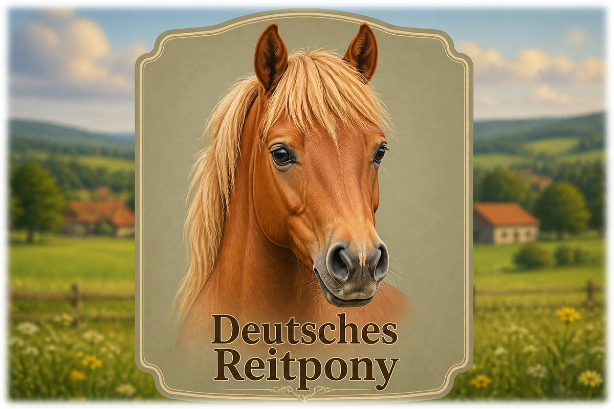 Motiv: Deutsches Pony – Hoodie – KI-gestaltetes Pferdemotiv