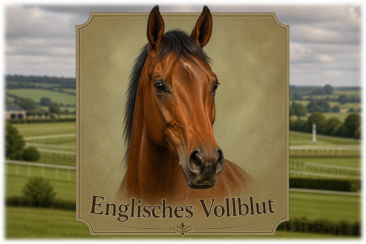 Motiv: Englisches Vollblut – Hoodie – KI-gestaltetes Pferdemotiv