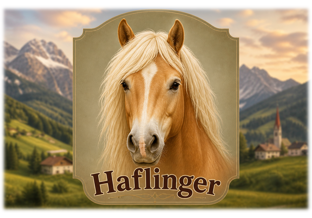 Motiv: Haflinger – T-Shirt – KI-gestaltetes Pferdemotiv