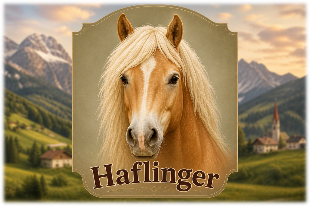 Motiv: Haflinger – Hoodie – KI-gestaltetes Pferdemotiv