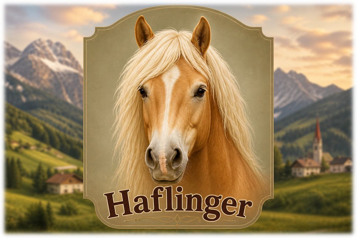 Motiv: Haflinger – Hoodie – KI-gestaltetes Pferdemotiv