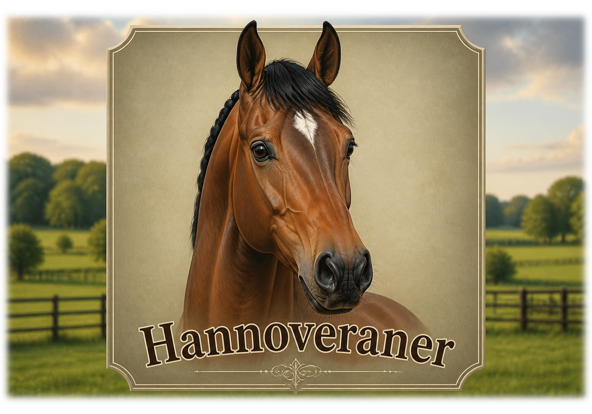 Motiv: Hannoveraner – T-Shirt – KI-gestaltetes Pferdemotiv