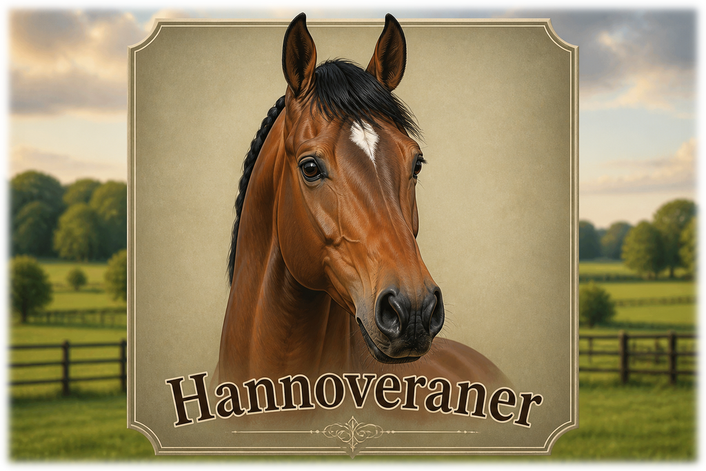 Motiv: Hannoveraner – Hoodie – KI-gestaltetes Pferdemotiv