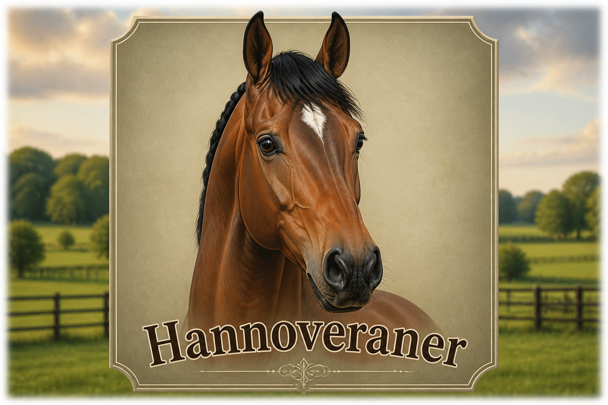 Motiv: Hannoveraner – Hoodie – KI-gestaltetes Pferdemotiv