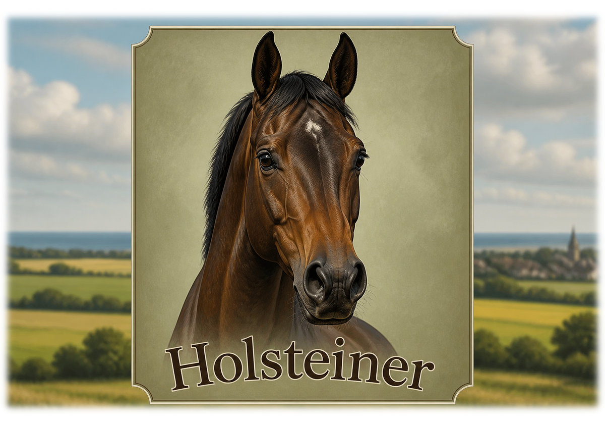 Motiv: Holsteiner – T-Shirt – KI-gestaltetes Pferdemotiv