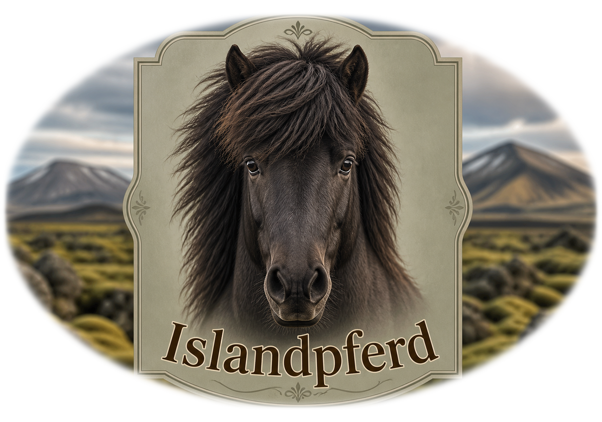 Motiv: Islandpferd – T-Shirt – KI-gestaltetes Pferdemotiv
