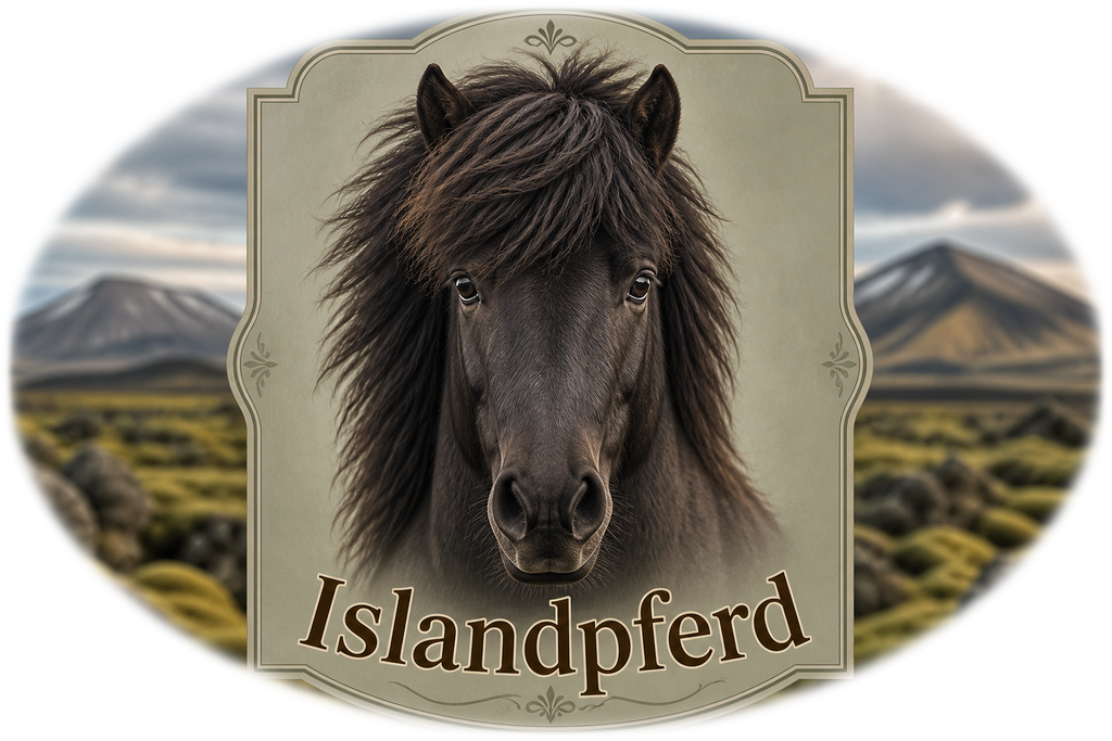 Motiv: Islandpferd – Hoodie – KI-gestaltetes Pferdemotiv