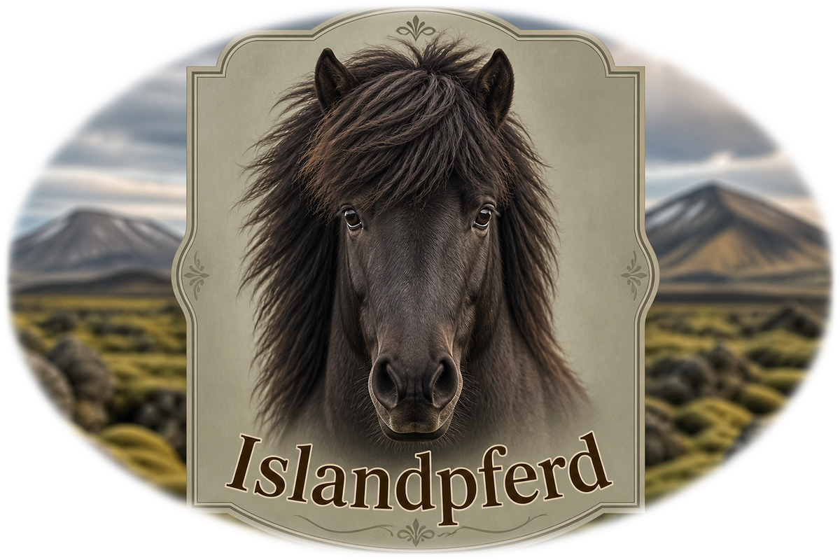 Motiv: Islandpferd – Hoodie – KI-gestaltetes Pferdemotiv
