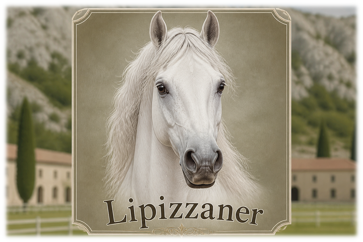 Motiv: Lipizzaner – Hoodie – KI-gestaltetes Pferdemotiv