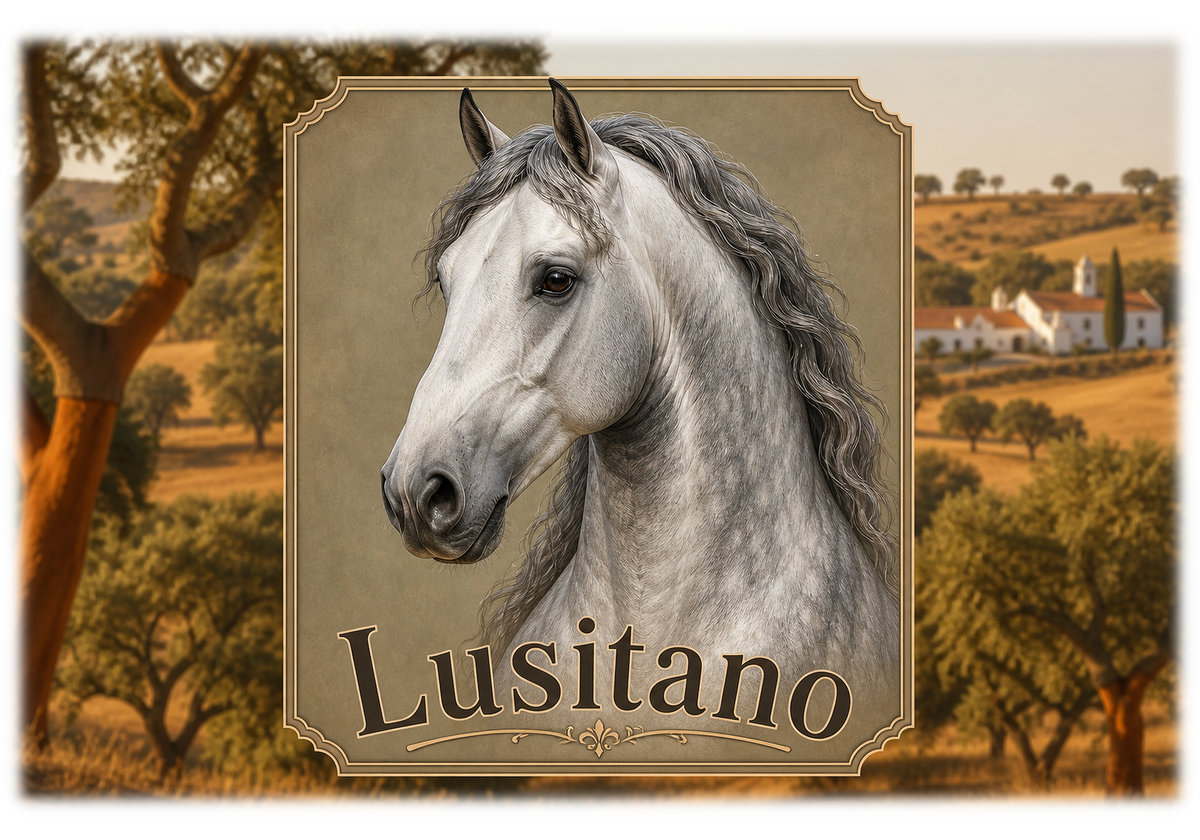 Motiv: Lusitano – T-Shirt – KI-gestaltetes Pferdemotiv