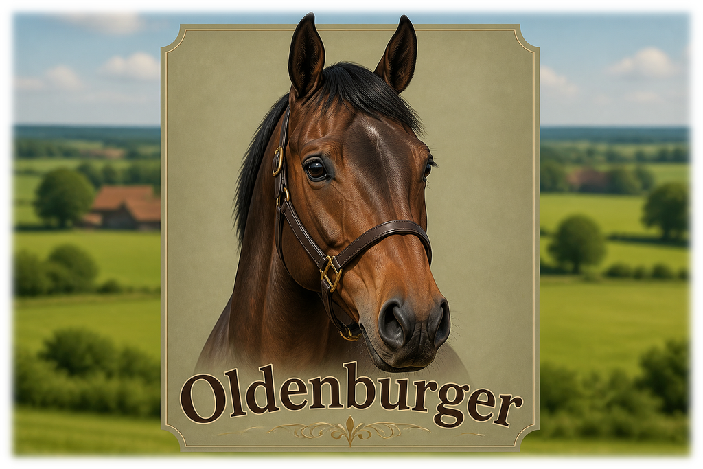 Motiv: Oldenburger – Hoodie – KI-gestaltetes Pferdemotiv