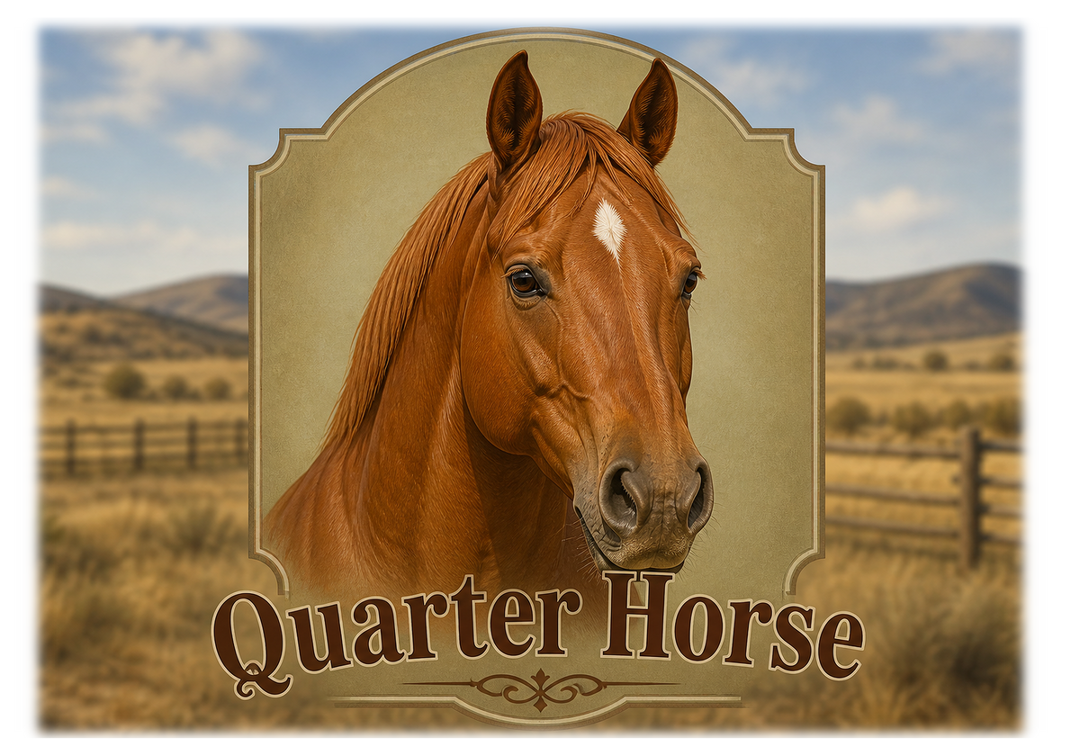 Motiv: Quarter Horse – Hoodie – KI-gestaltetes Pferdemotiv