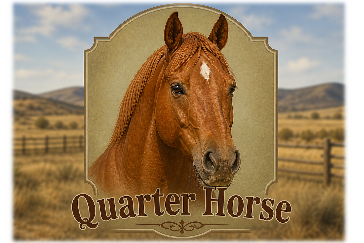 Motiv: Quarter Horse – Hoodie – KI-gestaltetes Pferdemotiv