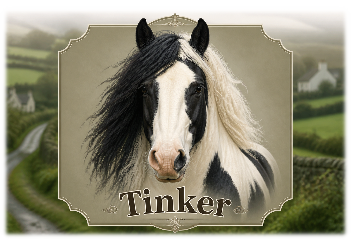 Motiv: Tinker – T-Shirt – KI-gestaltetes Pferdemotiv