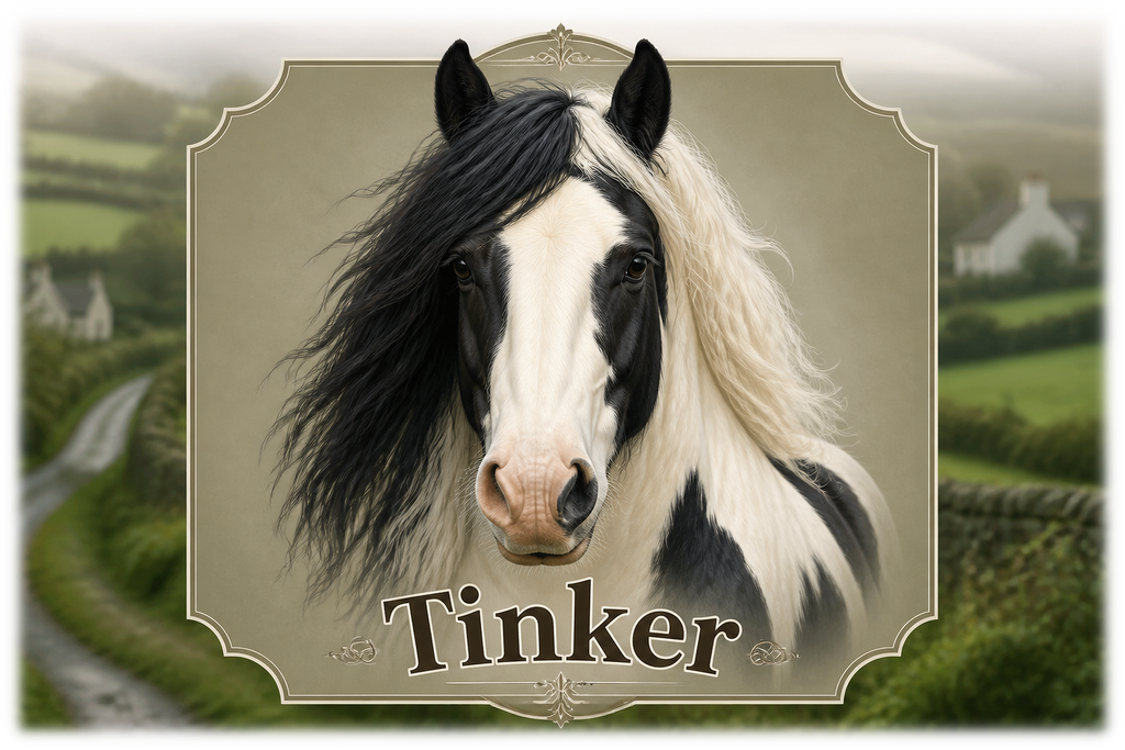 Motiv: Tinker – Hoodie – KI-gestaltetes Pferdemotiv