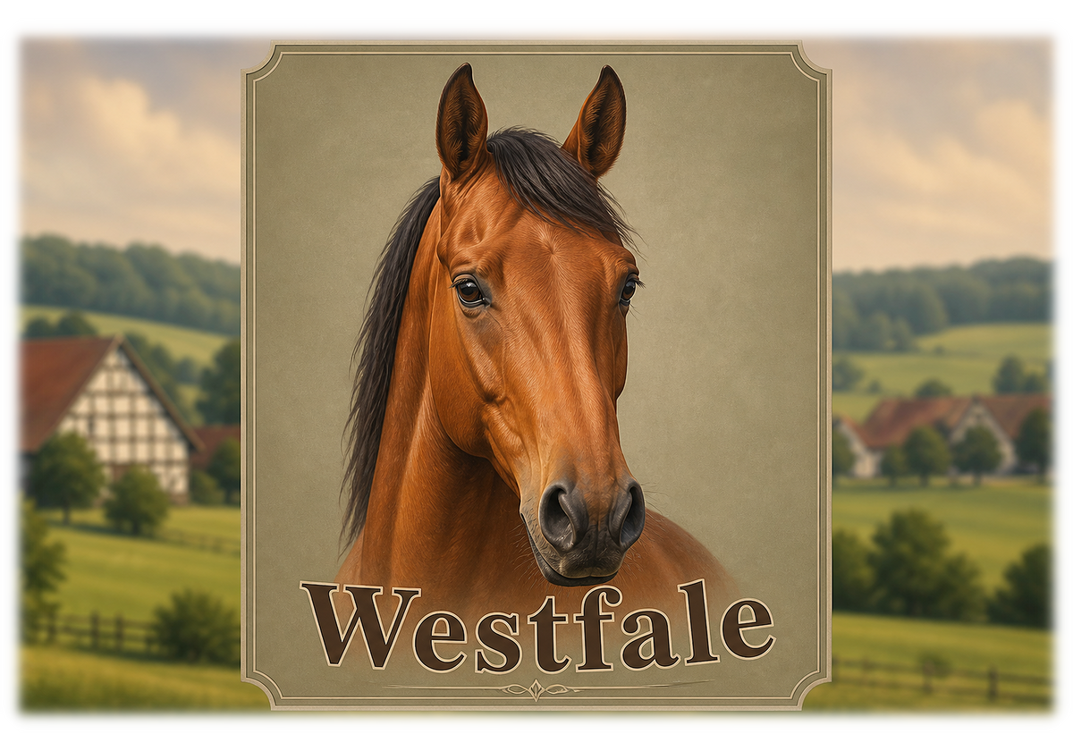 Motiv: Westfale – Hoodie – KI-gestaltetes Pferdemotiv