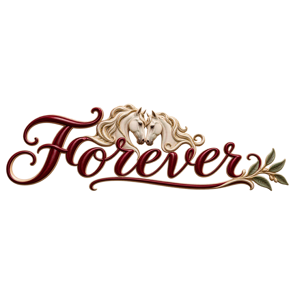 Motiv: Forever – Pferdepaar und Olivenzweig – Ripp-Tank-Top – KI-gestaltetes Pferdemotiv