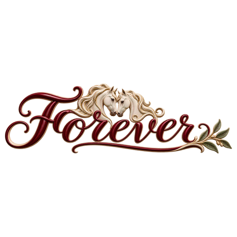 Forever – Pferdepaar und Olivenzweig – Hoodie mit Rückendruck