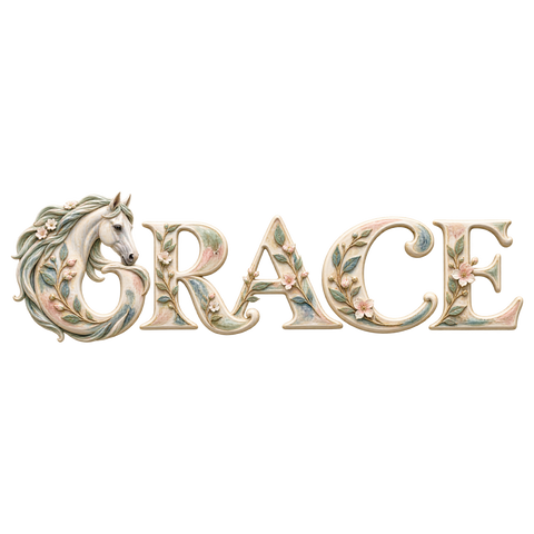 Grace – Schimmel in der Blütenschrift – Hoodie mit Rückendruck