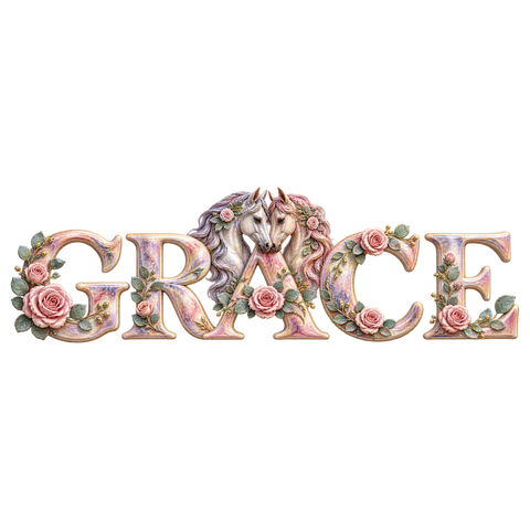 Grace – Pferdepaar zwischen Rosen – Hoodie mit Rückendruck