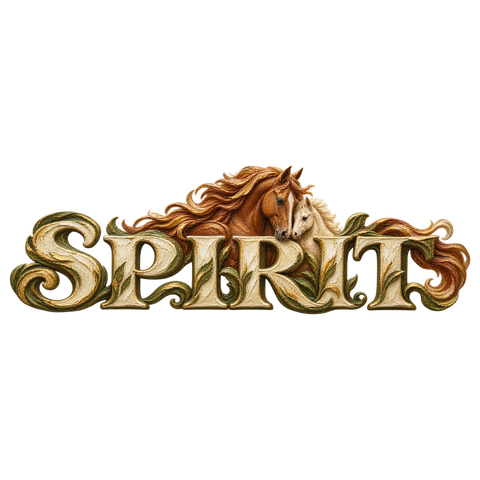 Spirit – Stute und Fohlen – Hoodie mit Rückendruck