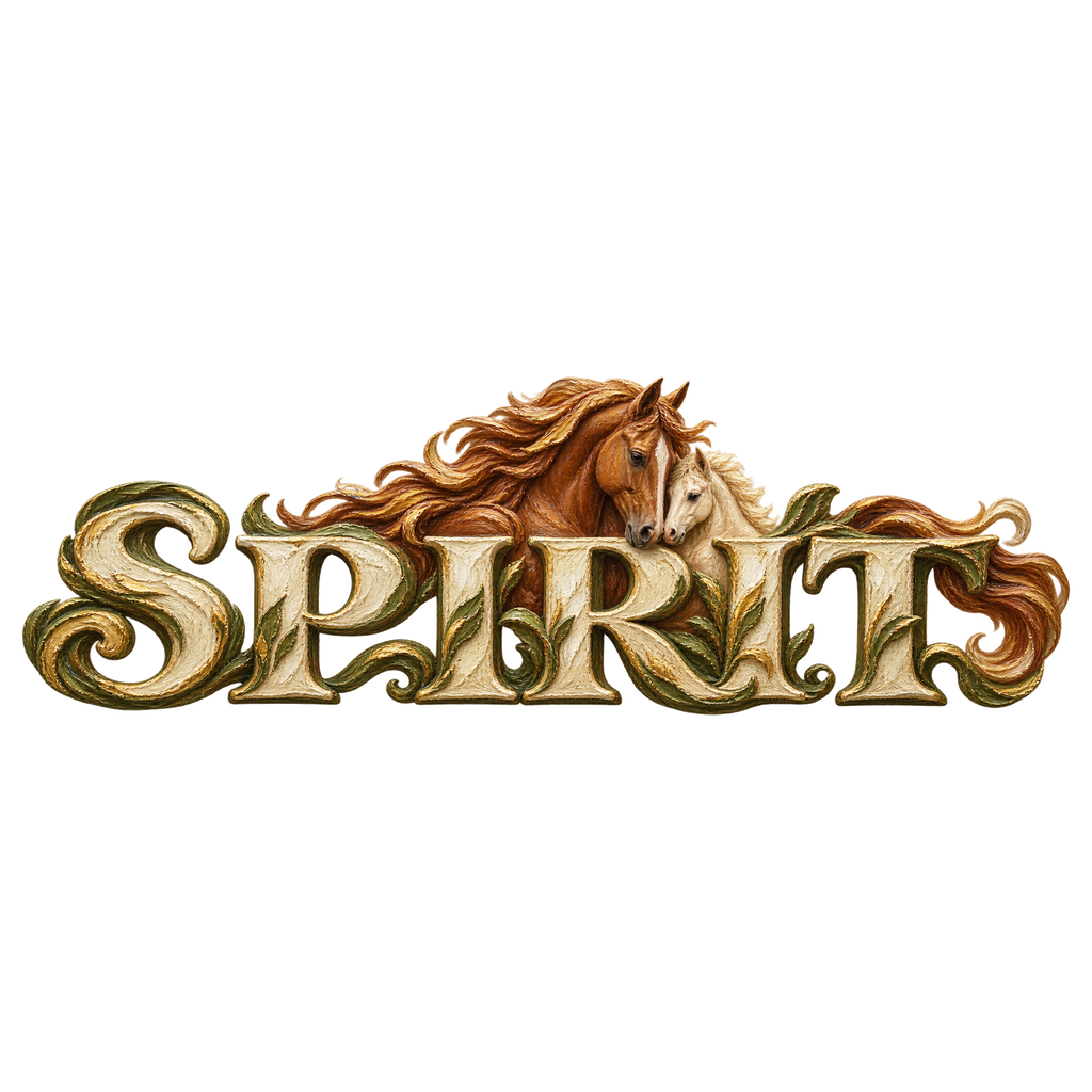 Motiv: Spirit – Stute und Fohlen – Crop-Top – KI-gestaltetes Pferdemotiv