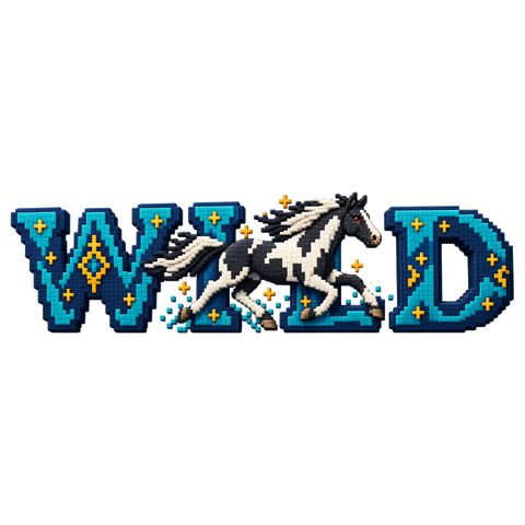 Wild – Paint im Pixel-Galopp – Hoodie mit Rückendruck