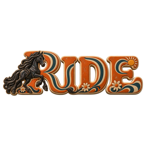 Ride – Friese im Retro-Orange – Hoodie mit Rückendruck