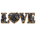 Motiv: Love – Friese in Saphirblau – Hoodie mit Rückendruck – KI-gestaltetes Pferdemotiv