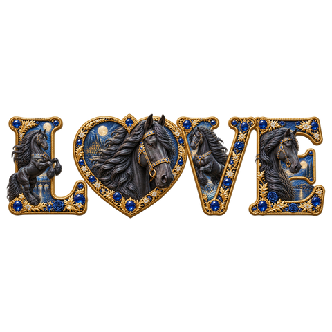 Love – Friese in Saphirblau – Hoodie mit Rückendruck